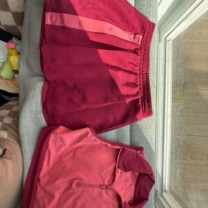 Women’s Golf Set Sincerely Jules Two-Tone Pink Quarter-Zip Pullover